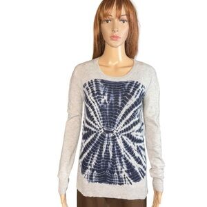 Aqua Cashmere Front Tie Dye Sweater Size S